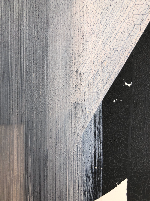 Original Block Print /.  "Black with Pink Swiped Overlay"