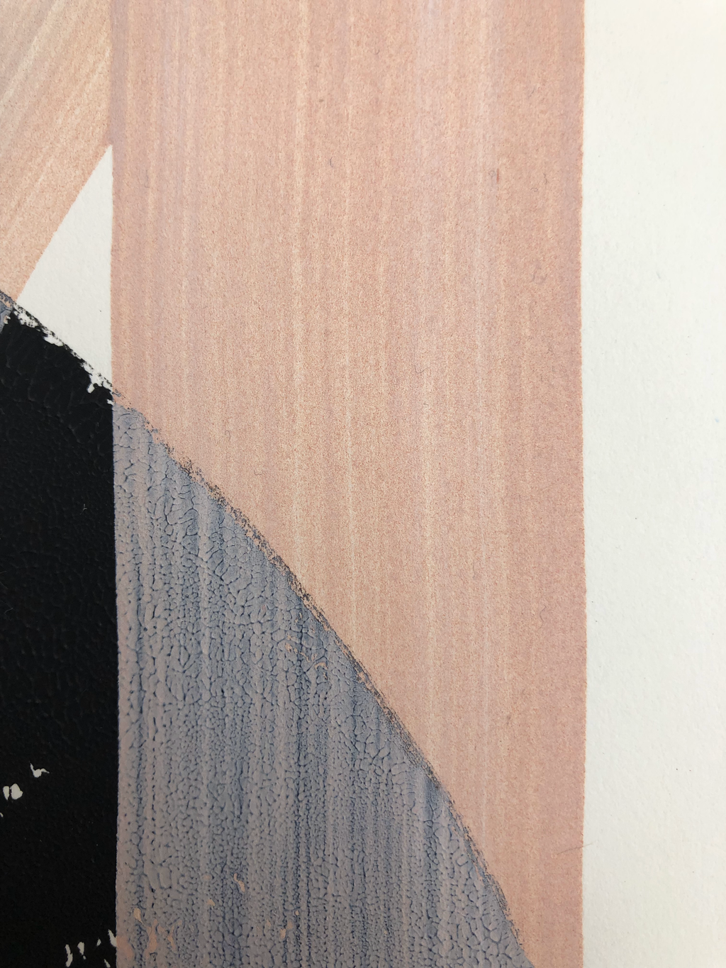 Original Block Print /.  "Black with Pink Swiped Overlay"