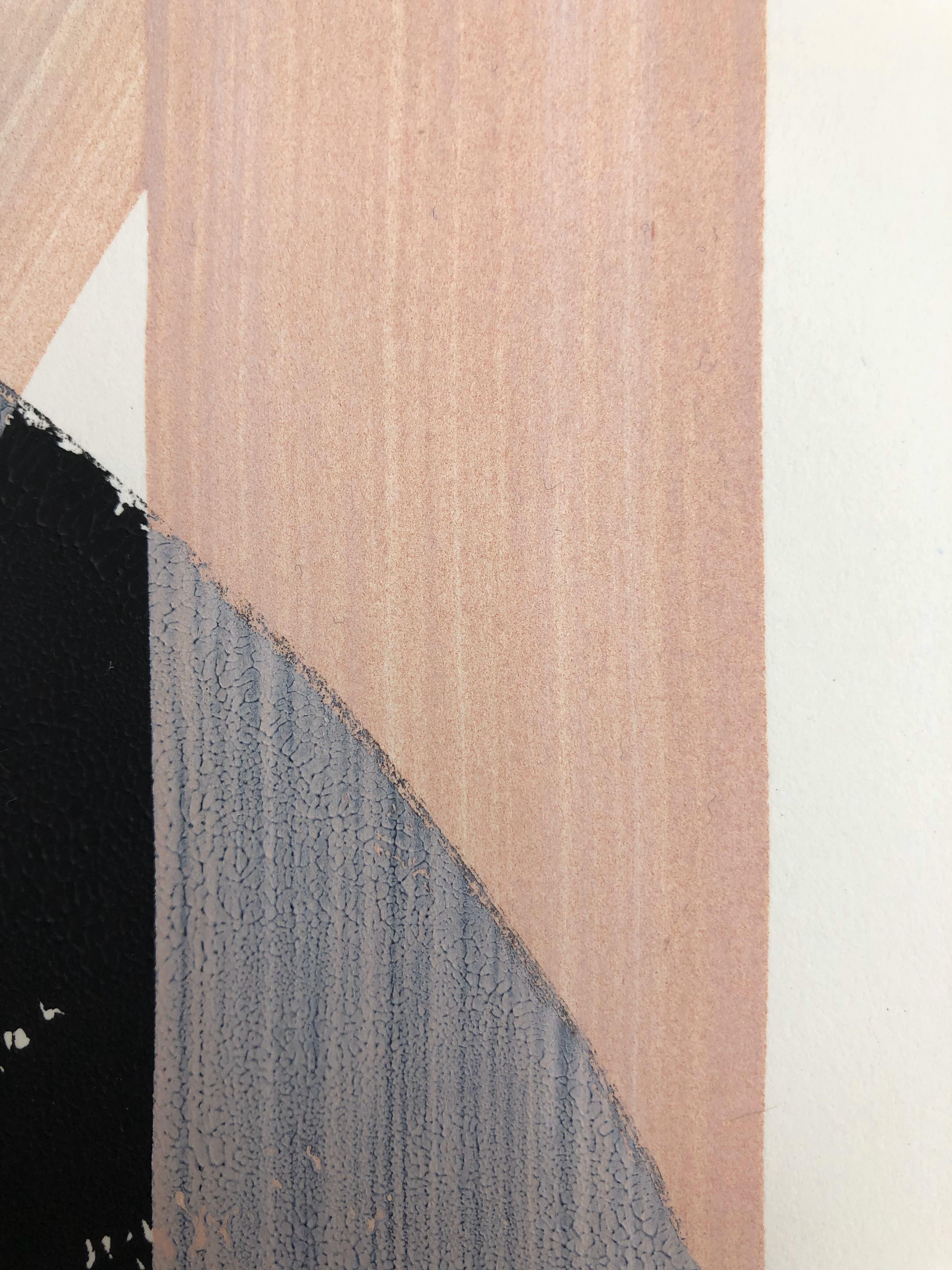 Original Block Print /.  "Black with Pink Swiped Overlay"