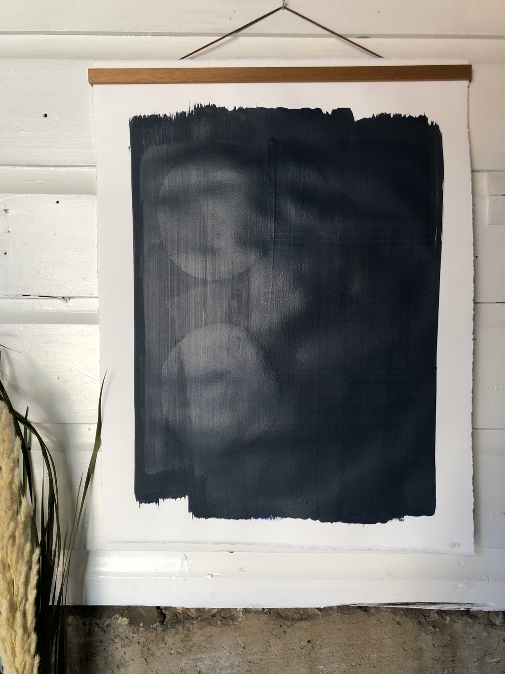 Original Block Print /.  "Hidden Blue"