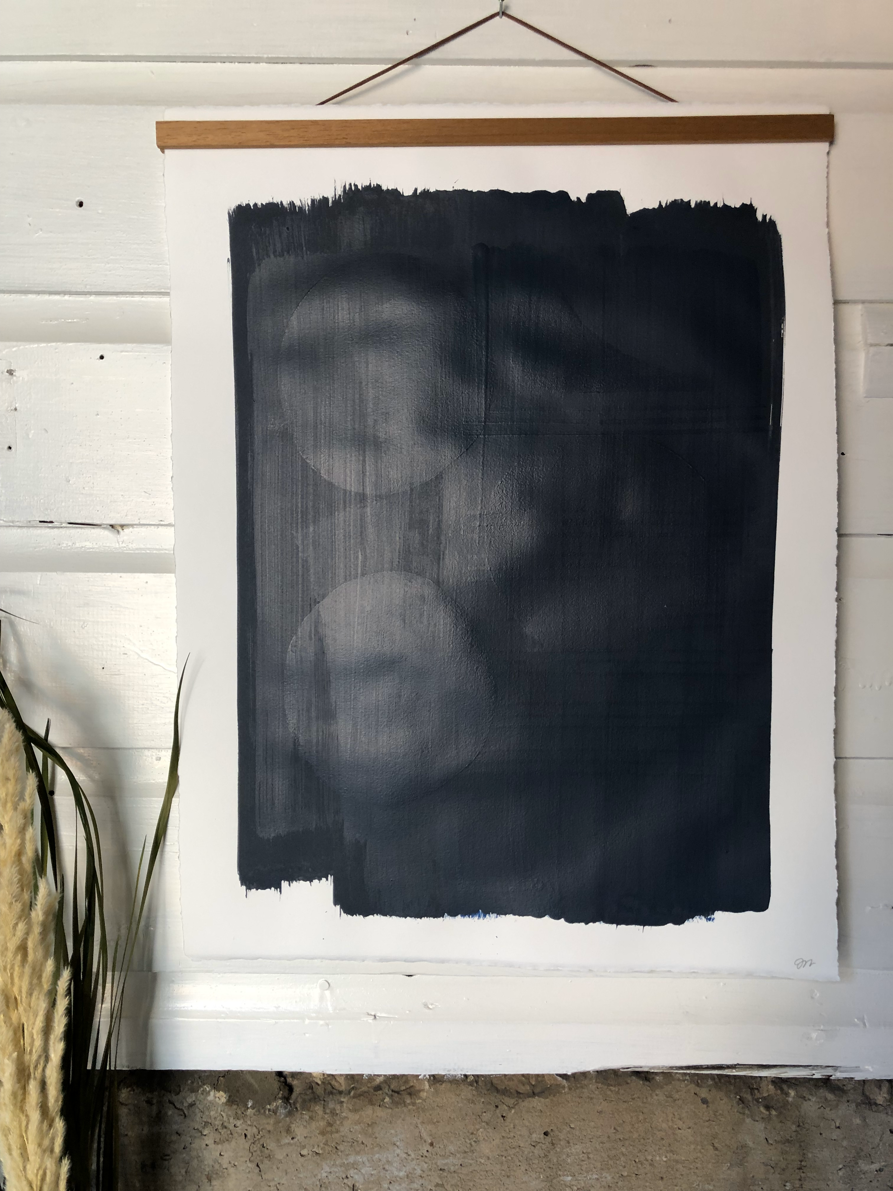 Original Block Print /.  "Hidden Blue"