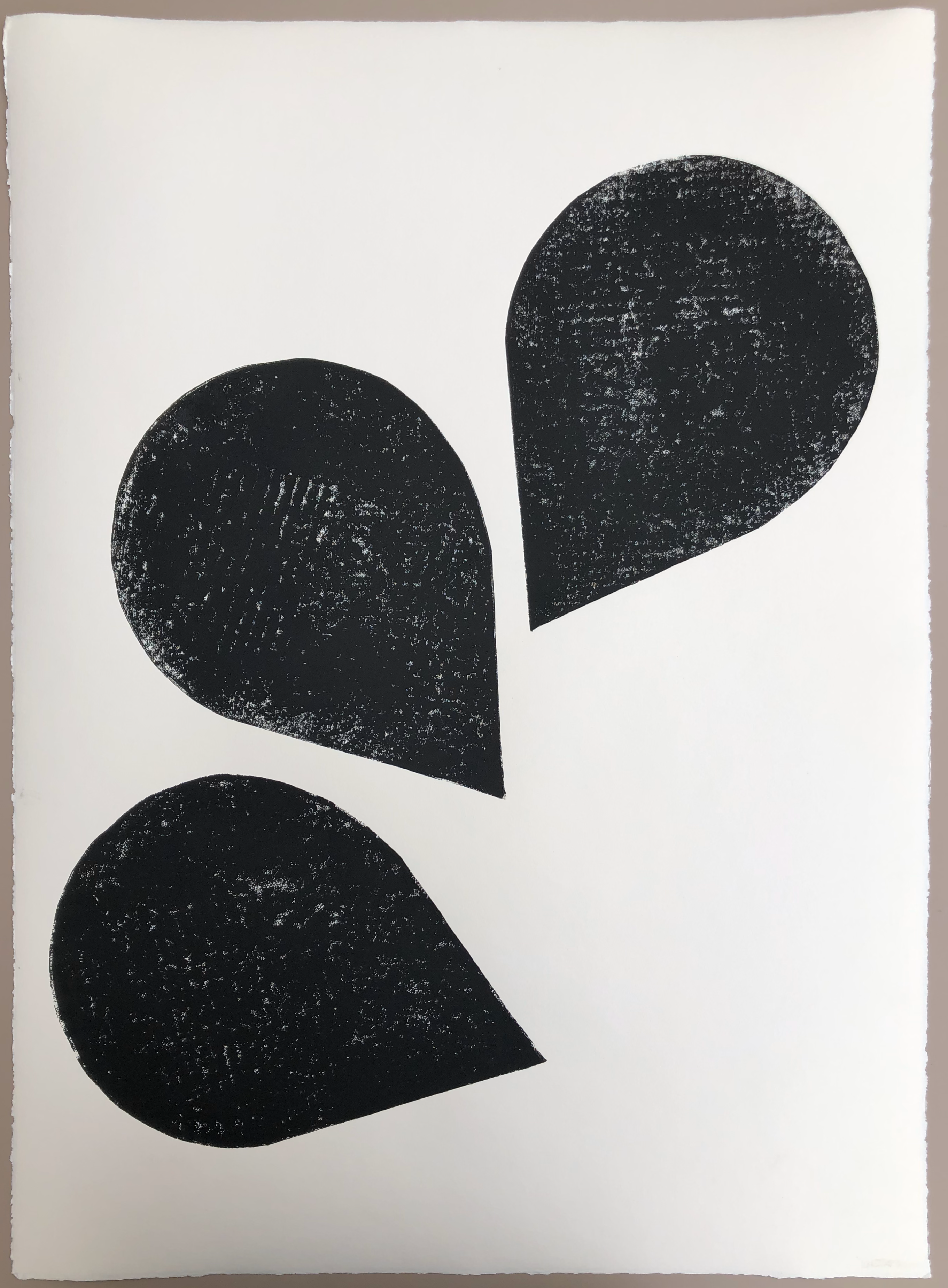 Original Block Print /.  "Series of Three Falling Petals"