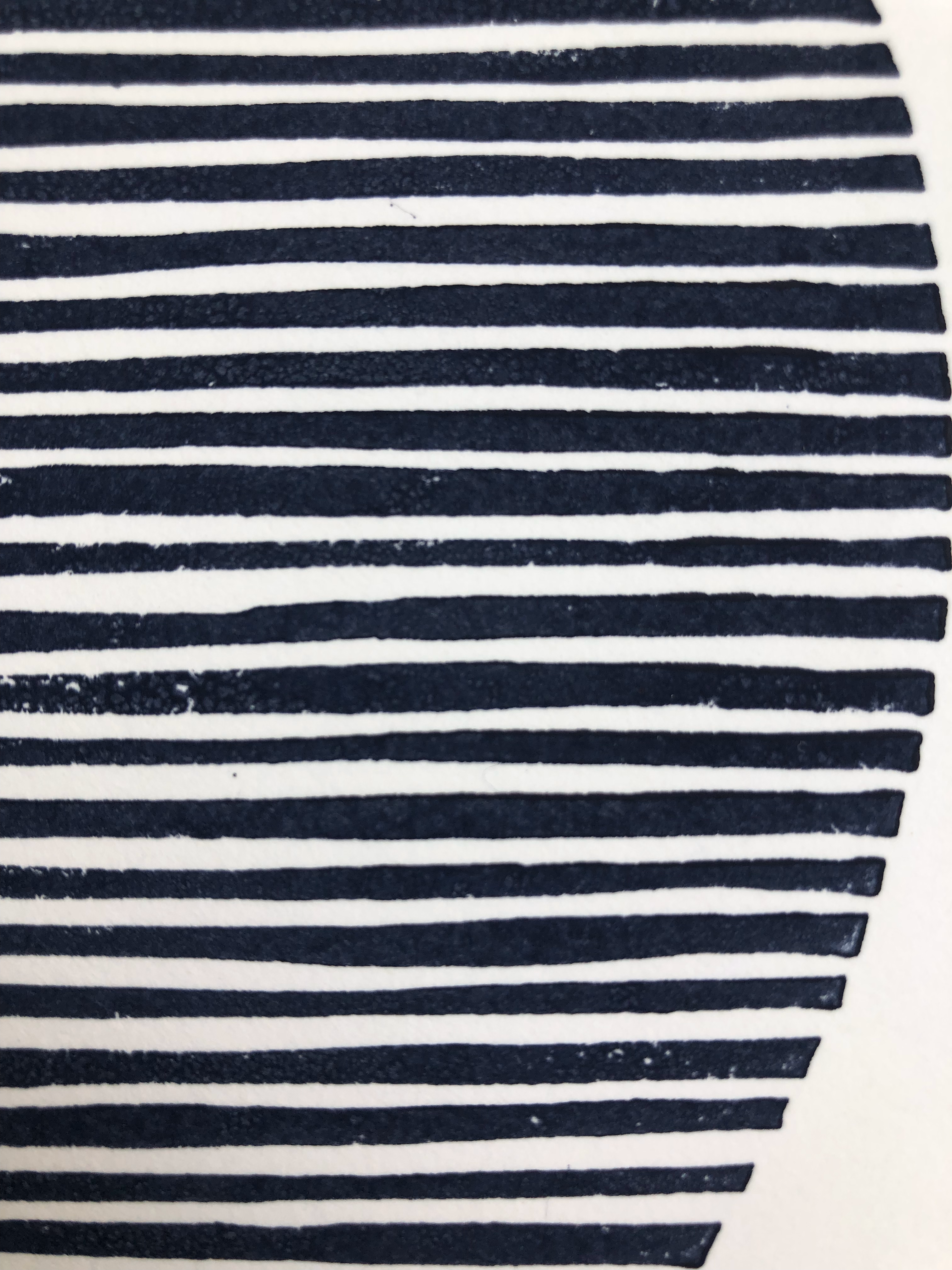 Original Block Print /.  "Two Open Circles Marine and Navy Blue"