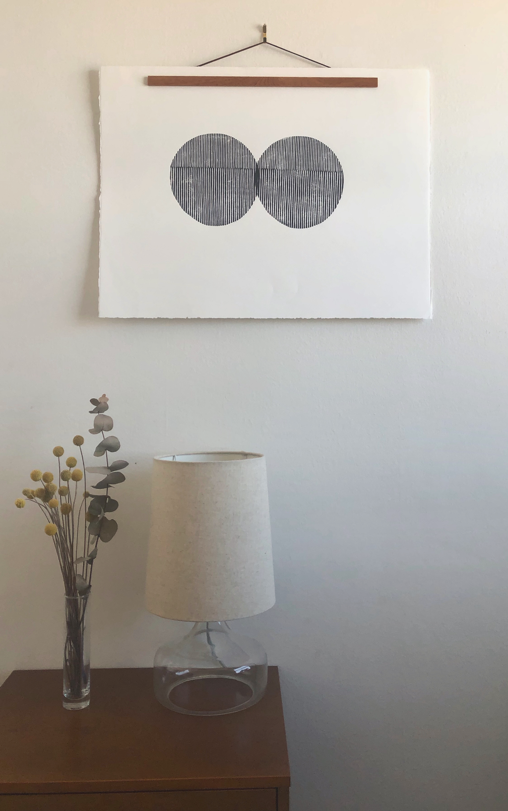 Original Block Print /.  "Two Overlapping Open Circles"